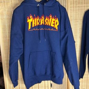 Men’s THRASHER MAGAZINE XL NWOT never worn. Navy yellow, orange, medium weight.